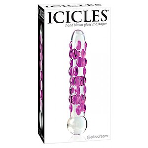 Dildo Icicles Hand Blown Glass Transparent Thumb 1