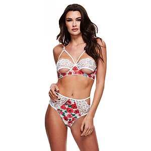 Set Baci White Floral And Lace Alb