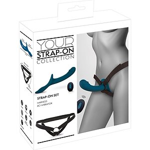 Set Strap-On You2Toys — 7 Moduri, Reîncărcabil Albastru Thumb 7