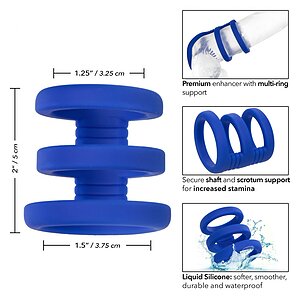 Inel Penis Triple Penis Cage Albastru Thumb 5
