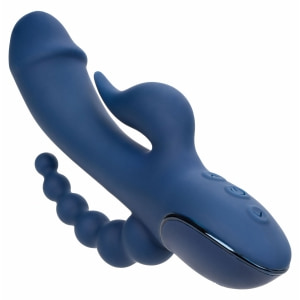 Triple Orgasme CalExotics — Vibrator Reîncărcabil Albastru Thumb 4
