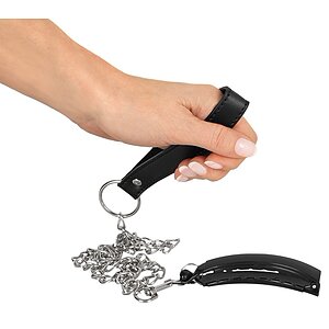 Clema Intimă cu Lesă Bad Kitty – Metalică 11 cm Negru Thumb 3