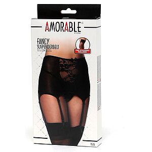 Set Portjartier Cu Chilot Și Dresuri Amorable Negru L-XL Thumb 2