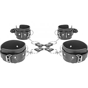 Leather Hand And Legcuffs Negru Thumb 5