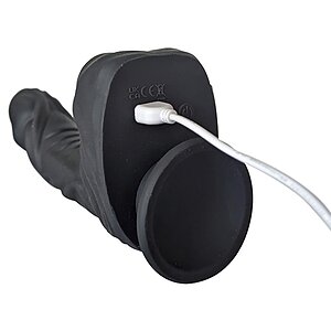 Naked Addiction 23 cm, Vibrator Rotativ și De împingere Negru Thumb 30