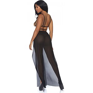 Rochie Leg Avenue Cage Maxi Negru S-M Thumb 2