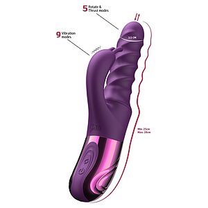 Vibrator Rotativ Cu Împingere Swirl Rabbit Mov Thumb 1