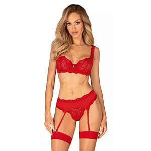 Set Obsessive Amor Cherris 3 Piese Roșu