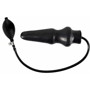 Anal Plug Latex Gonflabil 19.5cm Negru Thumb 1