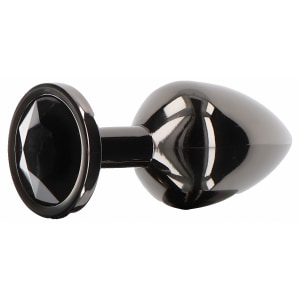 Anal Plug with Diamond Jewel Small Negru Thumb 1
