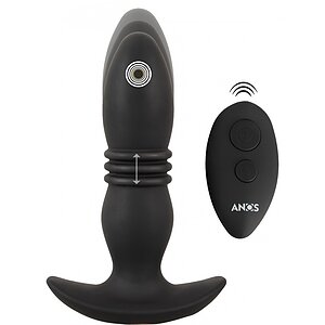 ANOS Plug Anal Vibrator Thrusting — 10 Vibraţii, 6 Împingeri Negru