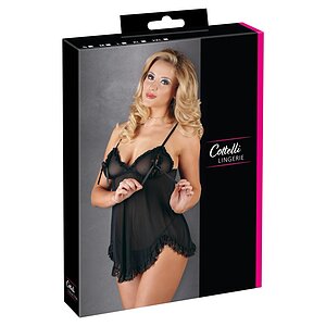Babydoll Cottelli Collection Ruffles Negru 2XL Thumb 5