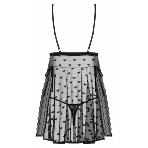 Babydoll Obsessive Heartia Negru S-M Thumb 3