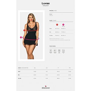 Babydoll Obsessive Luvae Negru XS-S Thumb 4