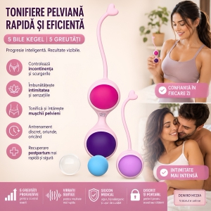 Beautiful Kegel Set: 5 Bile Vaginale Progresive, Discrete Multicolor Thumb 5