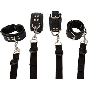 Set Restricții Pentru Pat H Belt și Cătușe Negru Thumb 8