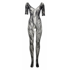 Catsuit Le Désir Lace Sleeved Negru S-L Thumb 2