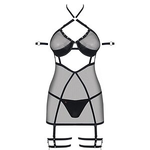 Chemise Obsessive 858-CHE Negru S-M Thumb 2