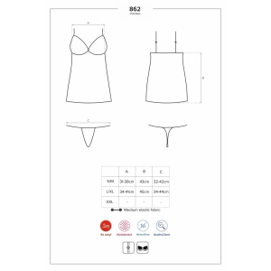 Chemise Obsessive 862-CHE Negru S-M Thumb 4