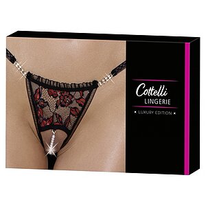 Chilot Decupat Cottelli Collection Roses Negru S-M Thumb 5