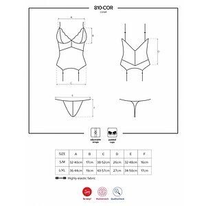 Corset Alb Elegant Obsessive 810-COR L-XL Thumb 4
