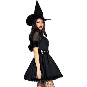 Costum Leg Avenue Bewitching Witch Negru M Thumb 1