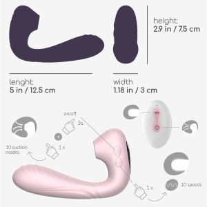 Crushious Pookie Stimulator cu Dublă Stimulare, Reîncărcabil Roz Thumb 9