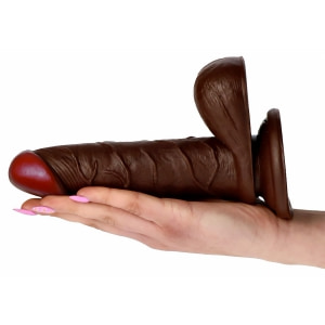 Dildo cu ventuză Real Rapture 16.5 cm Maro Thumb 1