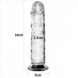 Dildo Flawless Clear 17.8cm Transparent Thumb 2