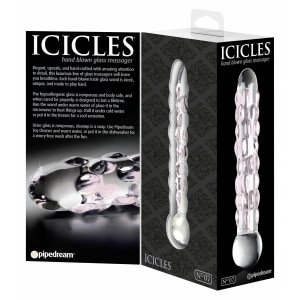 Dildo Icicles Hand Blown Glass 17.8cm Transparent Thumb 1