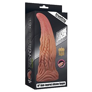 Dildo În Formă De Limbă Platinum 25cm – Strat Dublu Maro Thumb 12