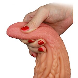 Dildo În Formă De Limbă Platinum 25cm – Strat Dublu Maro Thumb 6