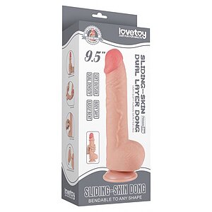 Dildo Realist LoveToy 24cm TPE Dual Density Ventuză Thumb 13