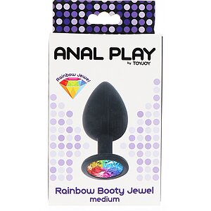 Dop Anal Bijuterie Curcubeu Mediu Negru Thumb 2