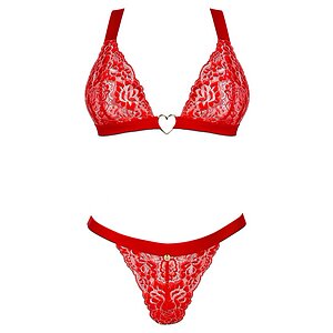 Set Obsessive Elianes 2 Piese Roșu XS-S Thumb 2