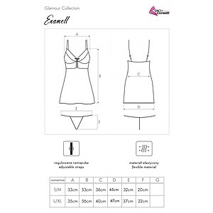 Chemise LivCo Enamell Glamour Collection Negru L-XL Thumb 3