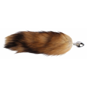 Plug Anal Aluminiu cu Coadă Blăniță 43 cm Fluffy Fox Argintiu Thumb 1