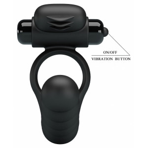 Inel Penis pentru Dublă Stimulare Hercules Negru Thumb 3
