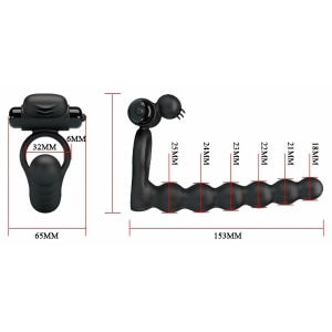 Inel Penis pentru Dublă Stimulare Hercules Negru Thumb 5