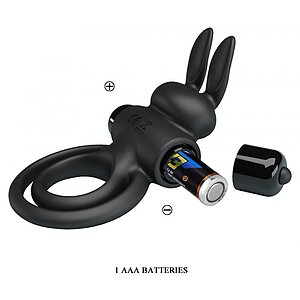 Inel Penis Pretty Love Vibrant 3 Negru Thumb 2