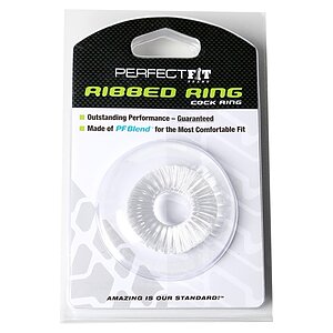 Inel Penis Ribbed Perfect Fit Transparent Thumb 1