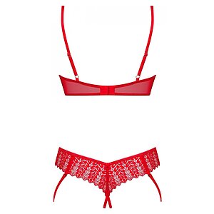 Set Obsessive Ingridia Decupat Roșu XL-2XL Thumb 3