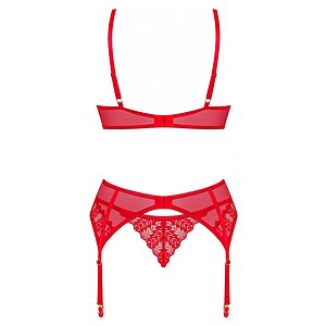 Set Obsessive Ingridia 3 Piese Roșu XL-2XL Thumb 3