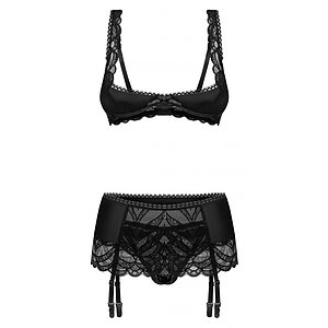 Set Obsessive Lecille 3 Piese Negru L-XL Thumb 1