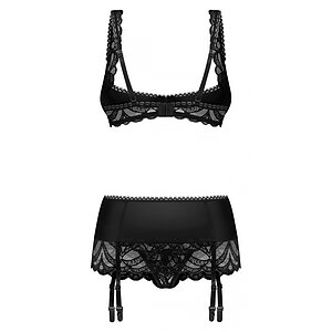 Set Obsessive Lecille 3 Piese Negru L-XL Thumb 2