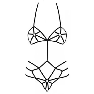 Lenjerie De Corp Obsessive Servitoare Negru S-M Thumb 3