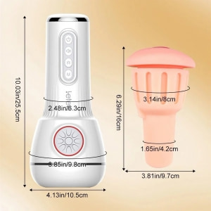 Leten SM340 Masturbator Reîncărcabil cu Sucţiune Și Vibraţie Alb Thumb 3