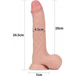 Lovetoy 24.5cm Sliding Skin – Dong Realist cu Testicule Thumb 5