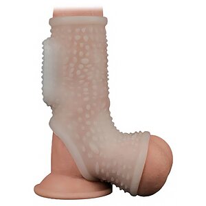 Lovetoy Knights Ring – Inel Vibrant cu Manșon TPE +45% Alb Thumb 4