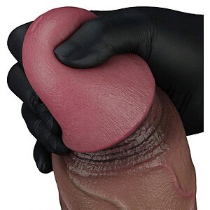 Lovetoy Realist 31cm — Silicon Dublu Strat cu Ventuză Maro Thumb 8